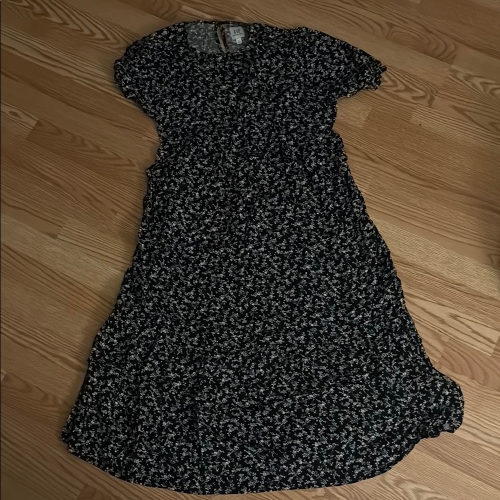 Floral Black Blue and White Women's Dress